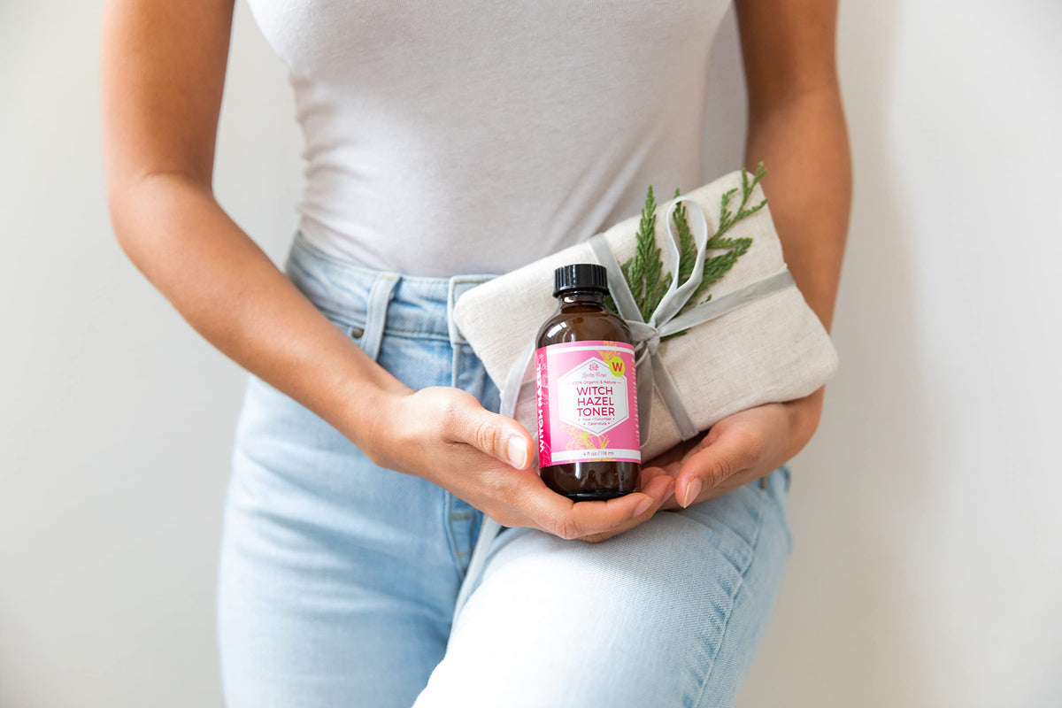 Leven Rose toner on bathroom counter in lifestyle scene suggesting daily routine benefit