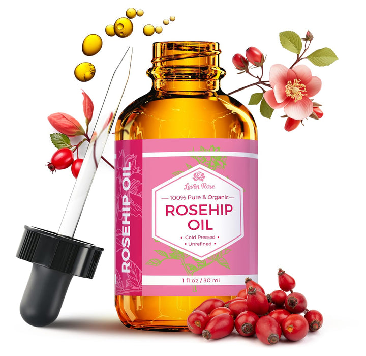 Leven Rose front label bottle showing pure ingredient and benefit