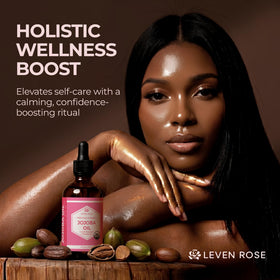 Leven Rose droplet on skin demonstrating quick absorption benefit