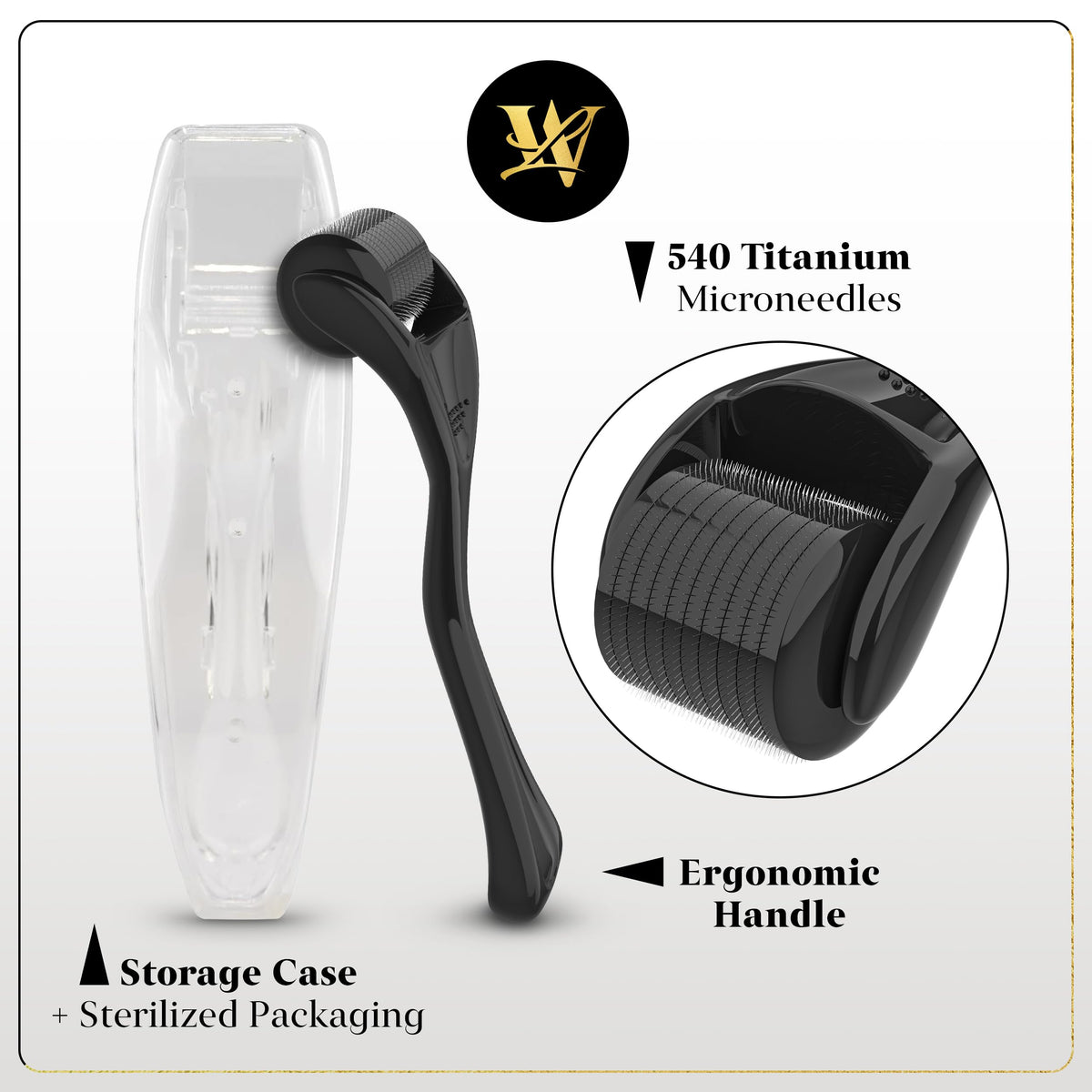 Lexi White Beauty derma roller rolled over beard area for even application