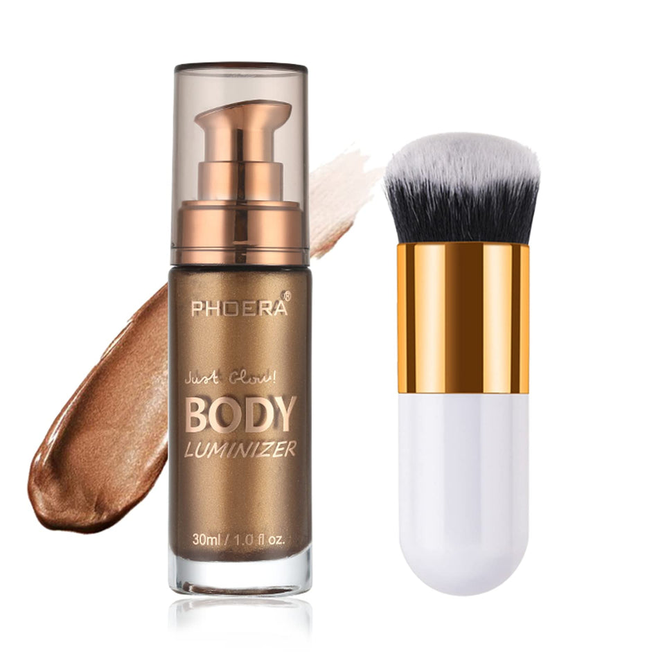 Lezero front packaging showing glistening bronze bottle and brush, easy application
