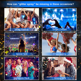 Lezero at a festival with model wearing glitter spray for standout performance look