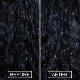 Lezero shimmer on shoulder detail highlighting holographic glow for evening looks