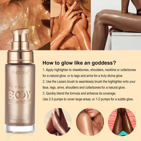 Lezero oil blended on arm demonstrating sun-kissed radiance and moisturized look