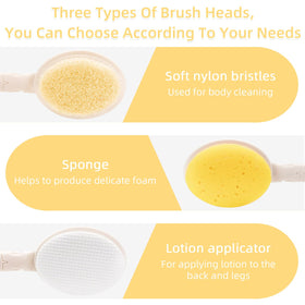 LFJ brush heads close-up showing soft bristles and sponge detail