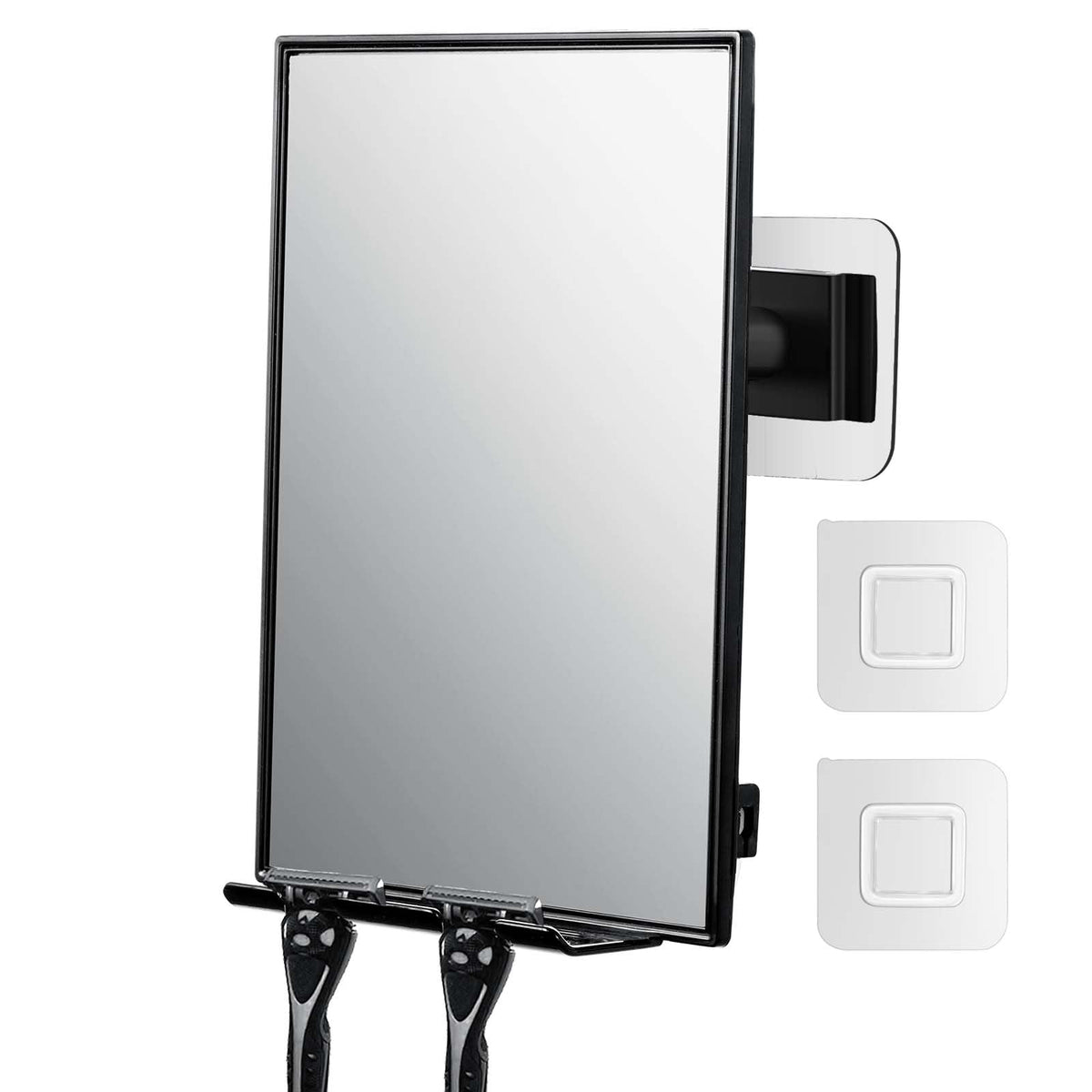 LFOYOU front view mounted shower mirror showing clear reflection and convenience