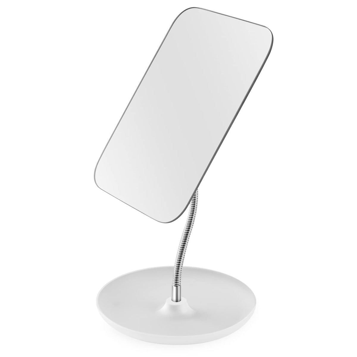 LFOYOU front view of square vanity mirror showing clean reflection and stable stand benefit