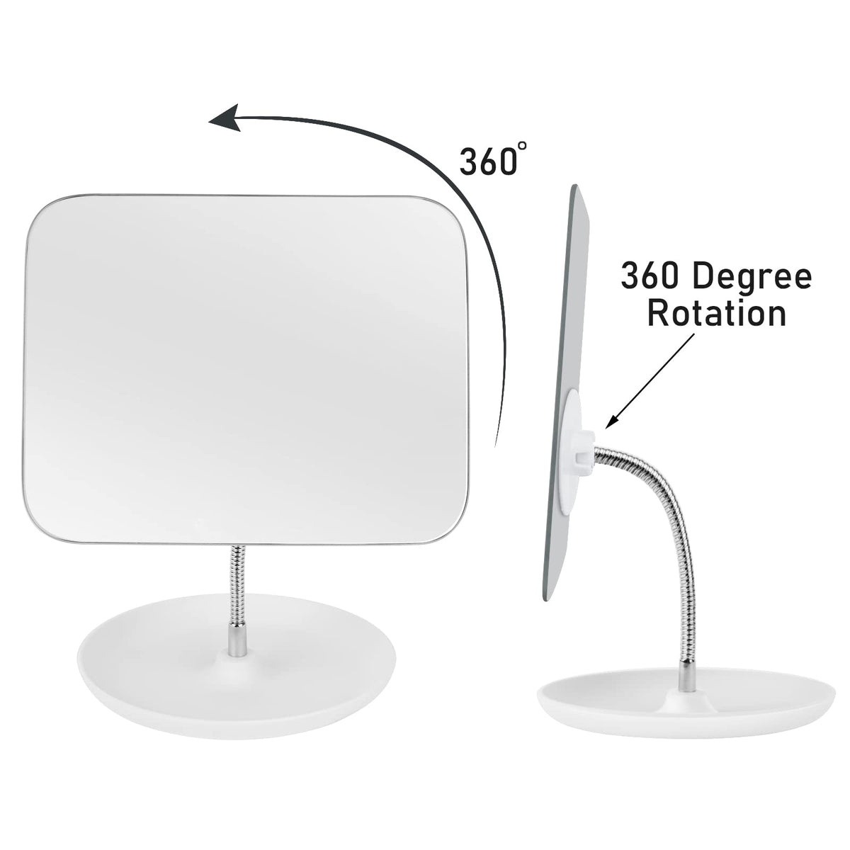 LFOYOU mirror on a bedroom vanity with cosmetics showing stylish everyday use benefit