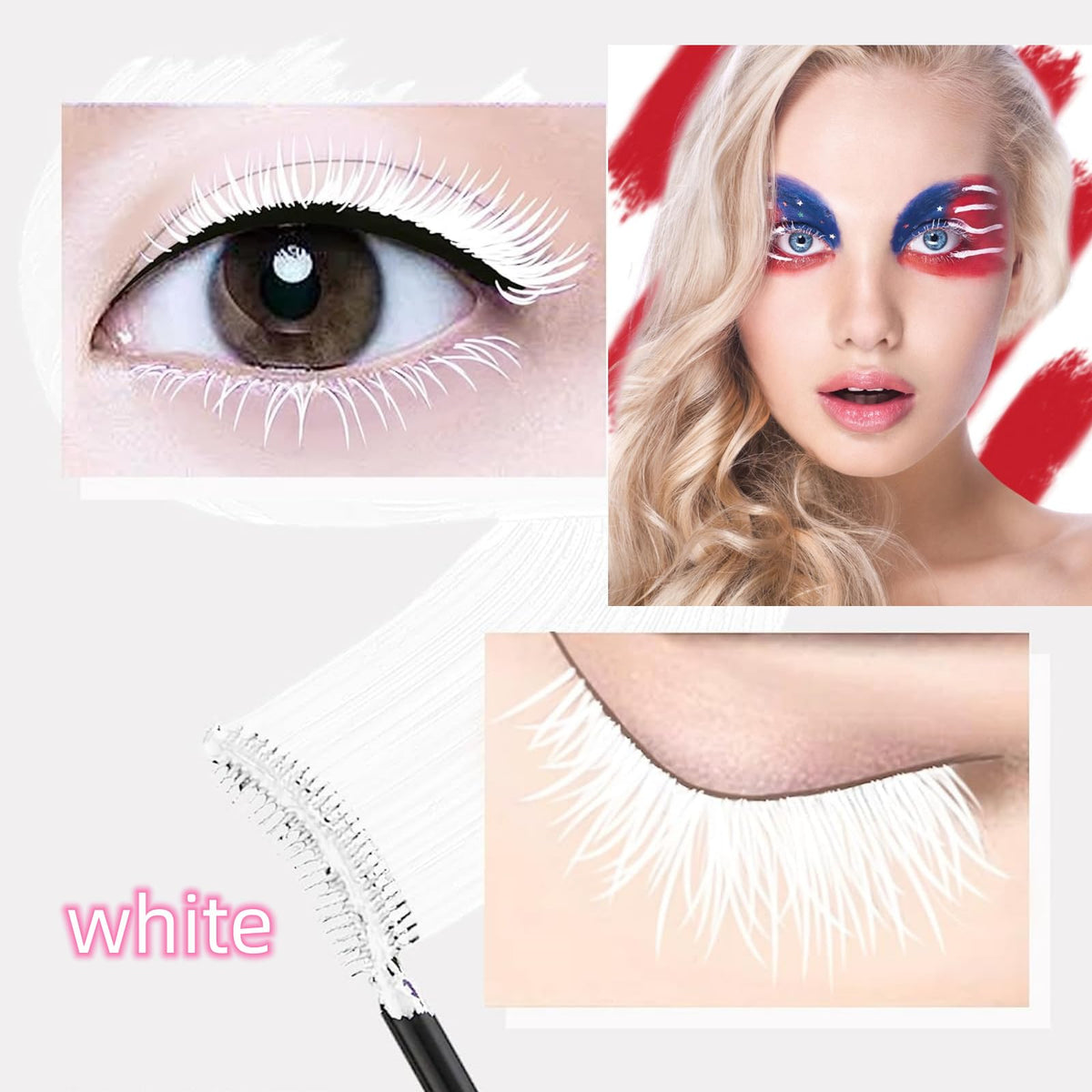 LGSZGDCN white mascara swipe on skin showing buildable coverage benefit