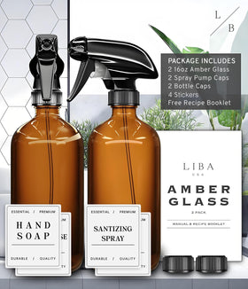 LiBa bottles on bathroom counter lifestyle shot suggesting everyday household use
