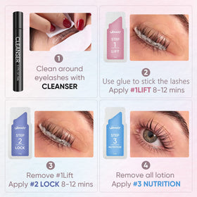 Libeauty technician applying lift to lashes demonstrating technique
