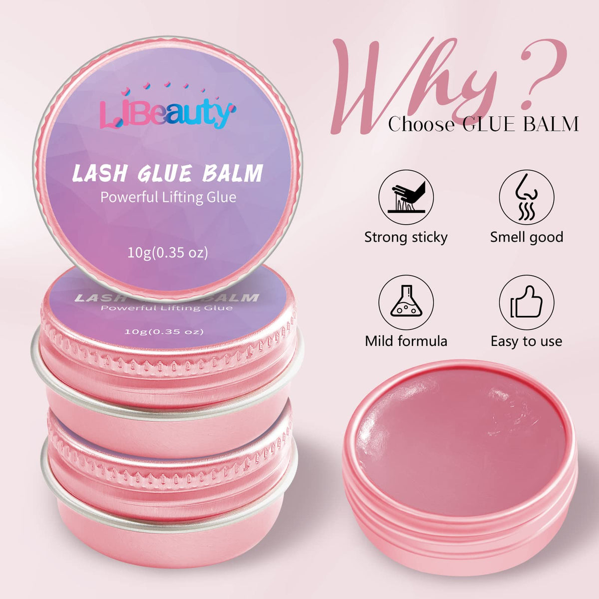 Libeauty brush applicator beside jar for precise, clean application