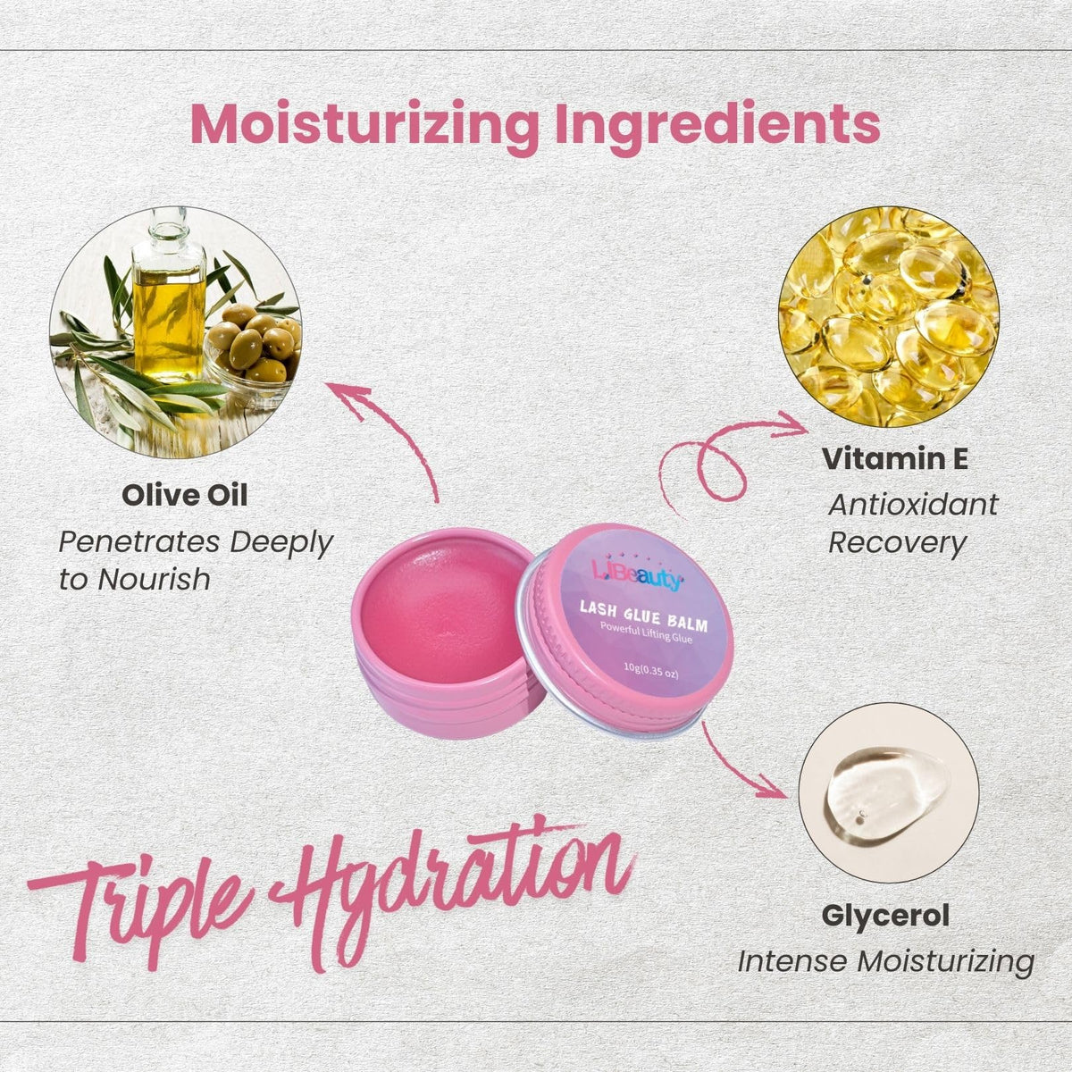 Libeauty label detail highlighting ingredients and gentle, nourishing formulation