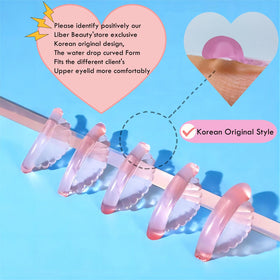 Liber Beauty in-use application with lashes lifted on shield for precise shaping