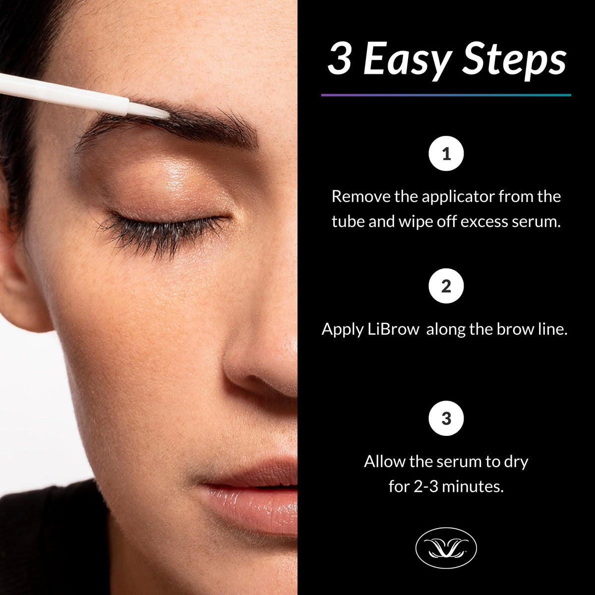 LiBrow before and after brows showing darker, fuller-looking natural results