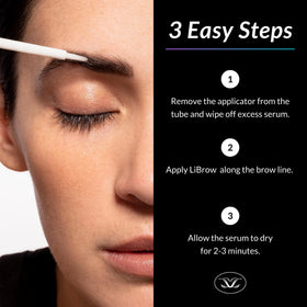 LiBrow before and after brows showing darker, fuller-looking natural results