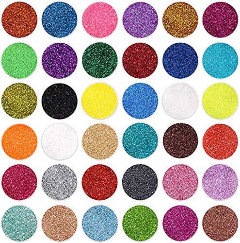 LICOOL GLITTER top-down display of 36 vivid colors for easy selection