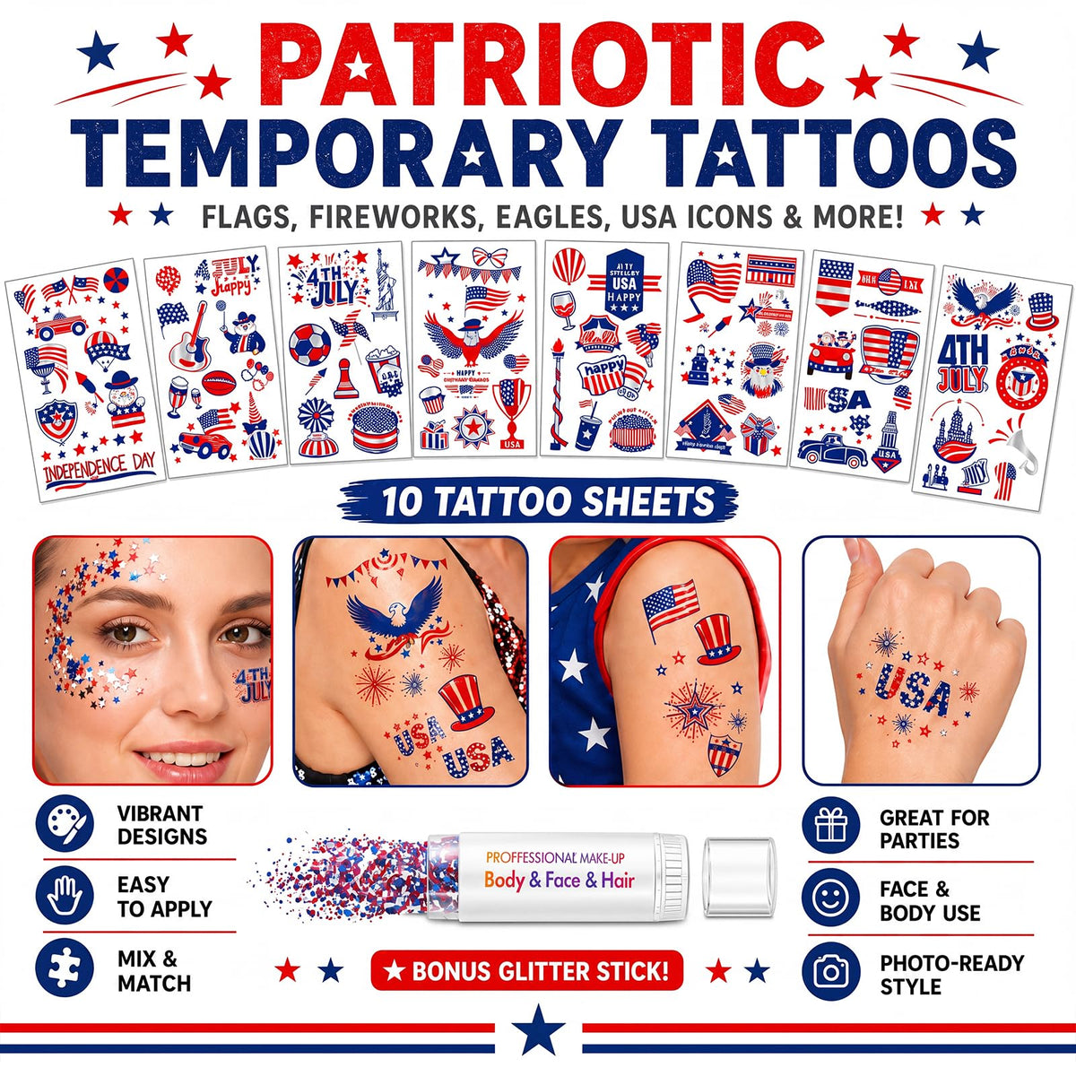 LIDODO assorted tattoo sheets laid out highlighting design variety