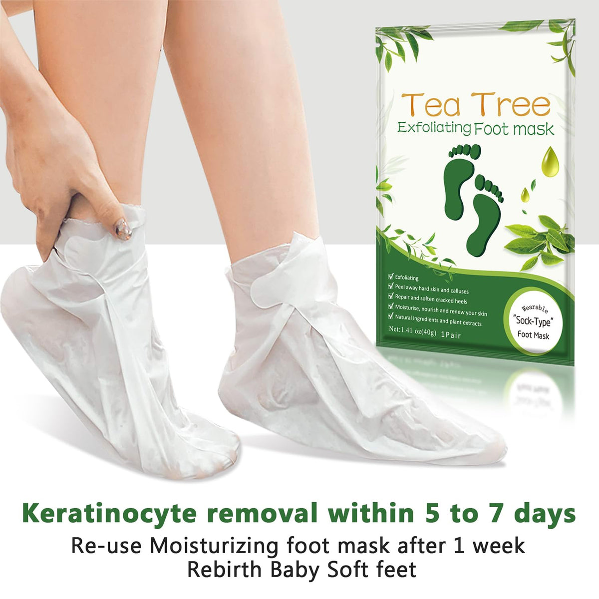 Liefiet demonstration of applying mask to clean dry feet for even absorption