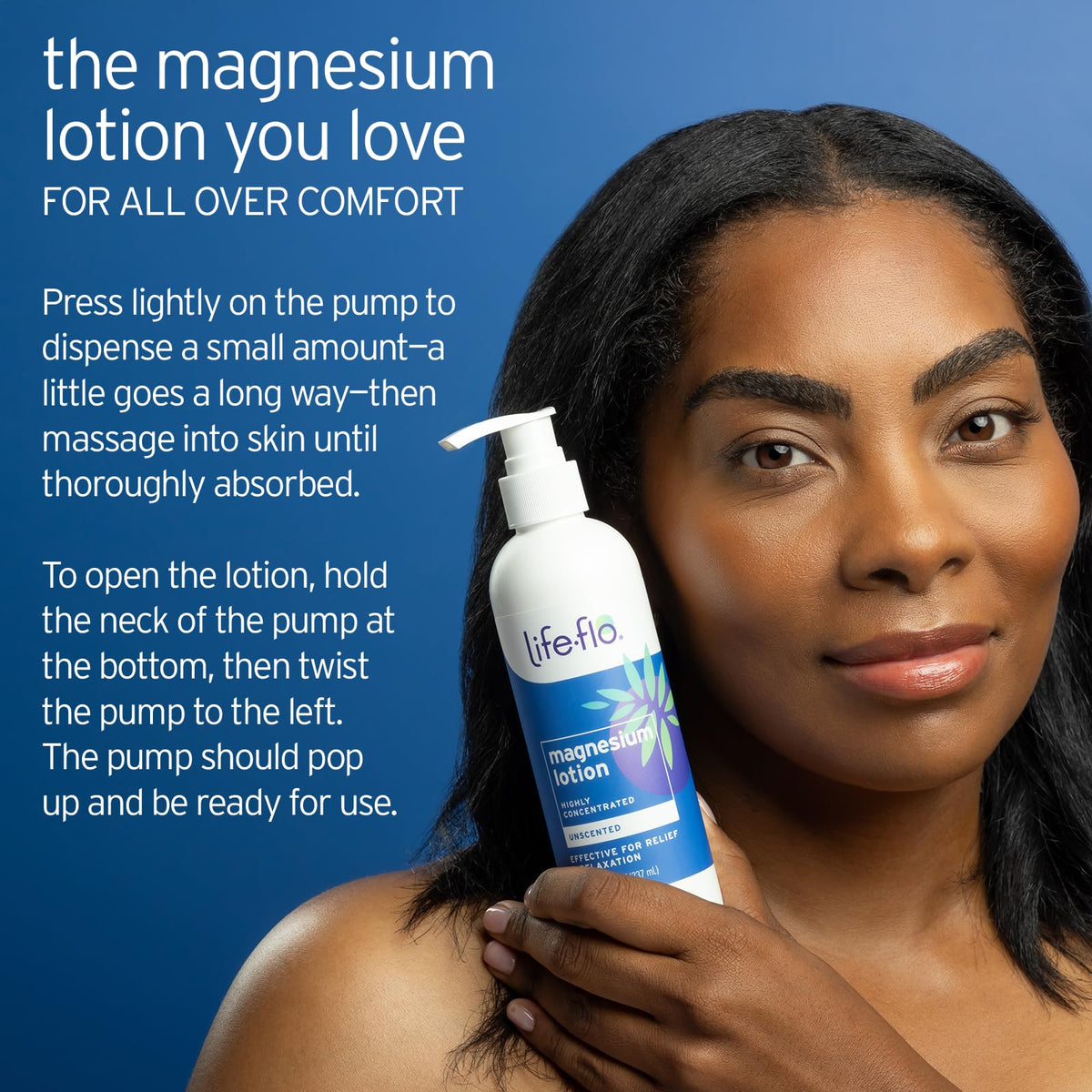 LIFE-FLO lotion being massaged into skin demonstrating soothing benefit