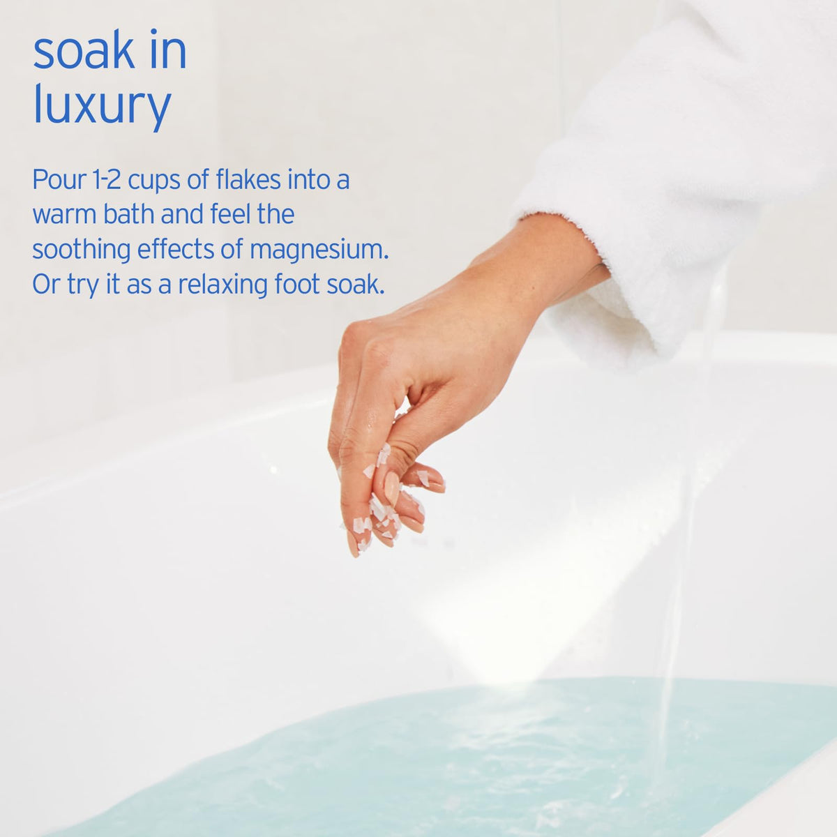 LIFE-FLO foot soak basin with flakes showing targeted relaxation benefit