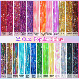 LifeisLuck close-up texture shine of tinsel strands demonstrating heat-resistant sparkle