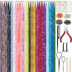 LifeisLuck front packaging showing full 25-color tinsel kit and tools benefit convenience