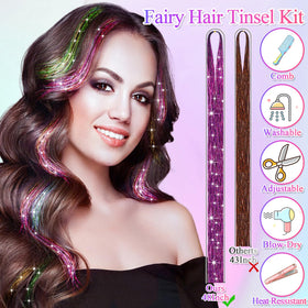 LifeisLuck in-use braid application showing how tinsels add visible shimmer and highlights