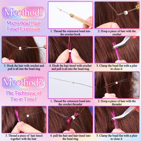 LifeisLuck toolkit and accessories display with micro-rings and tools for easy application