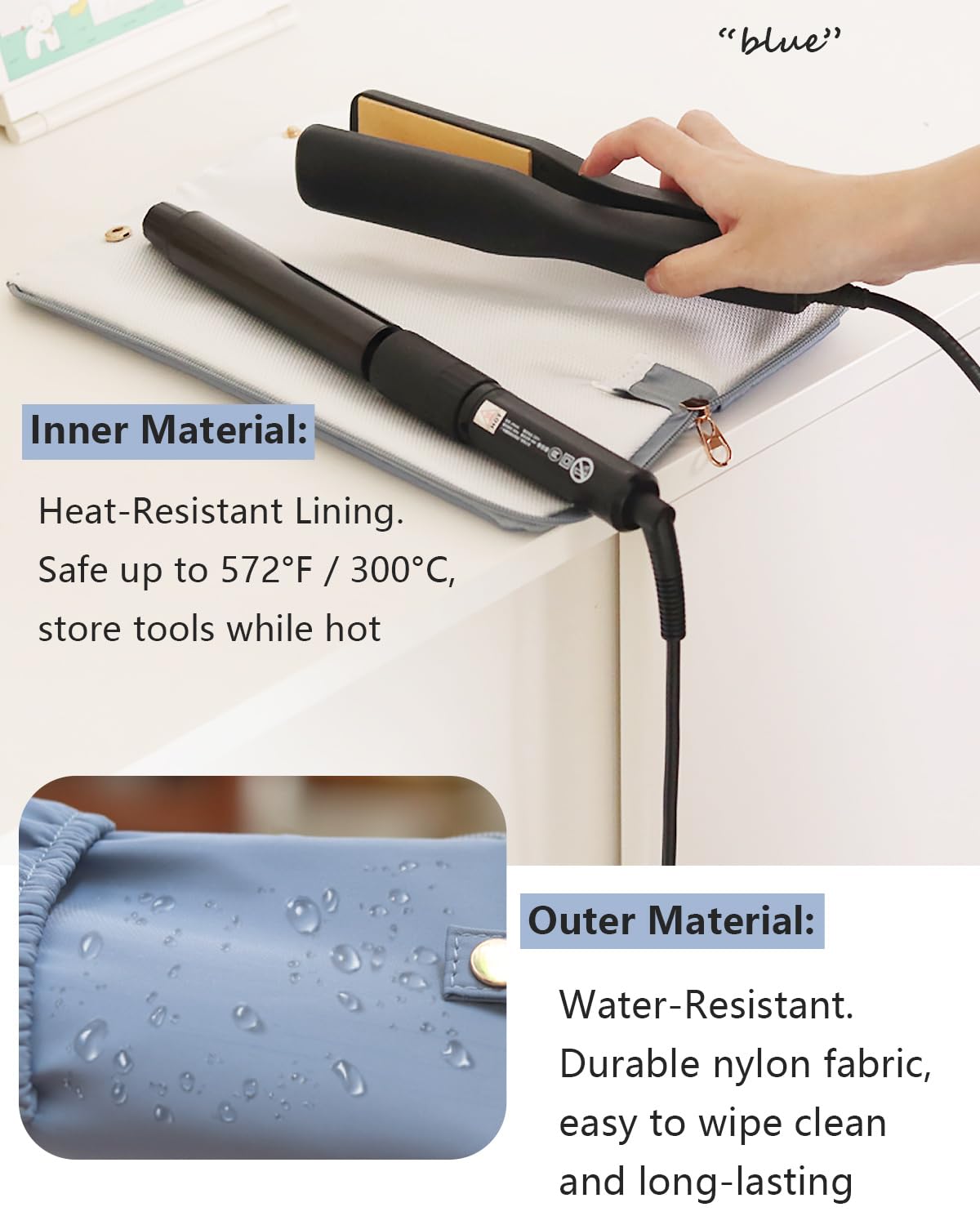 Lifeplus zipped pouch hanging on hook keeping tools off counters