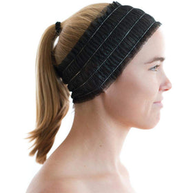 LIFESOFT headband worn during facial treatment, keeps hair away cleanly