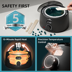 Lifestance digital wax pot LED display demonstrating precise temperature control