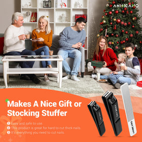 Nail Clippers with Glass Nail File on bathroom vanity showing ready-to-use grooming convenience