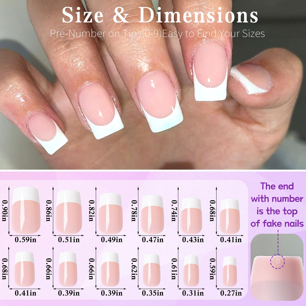 Lifextol short square nail on finger showing scale and comfortable fit for typing and daily use