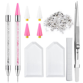 LIGHT RAIN dual‑head pens front view showing elegant handle and decorative gems for comfortable grip