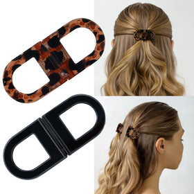 LIHELEI front view of leopard-print clips showing stylish design and secure hold