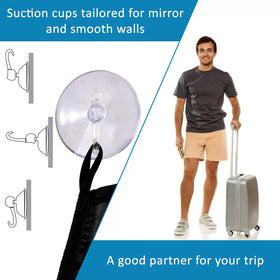 Likeny bib in use on man trimming beard against mirror to keep counters clean