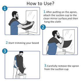 Likeny apron beside ruler showing size and coverage for confident grooming