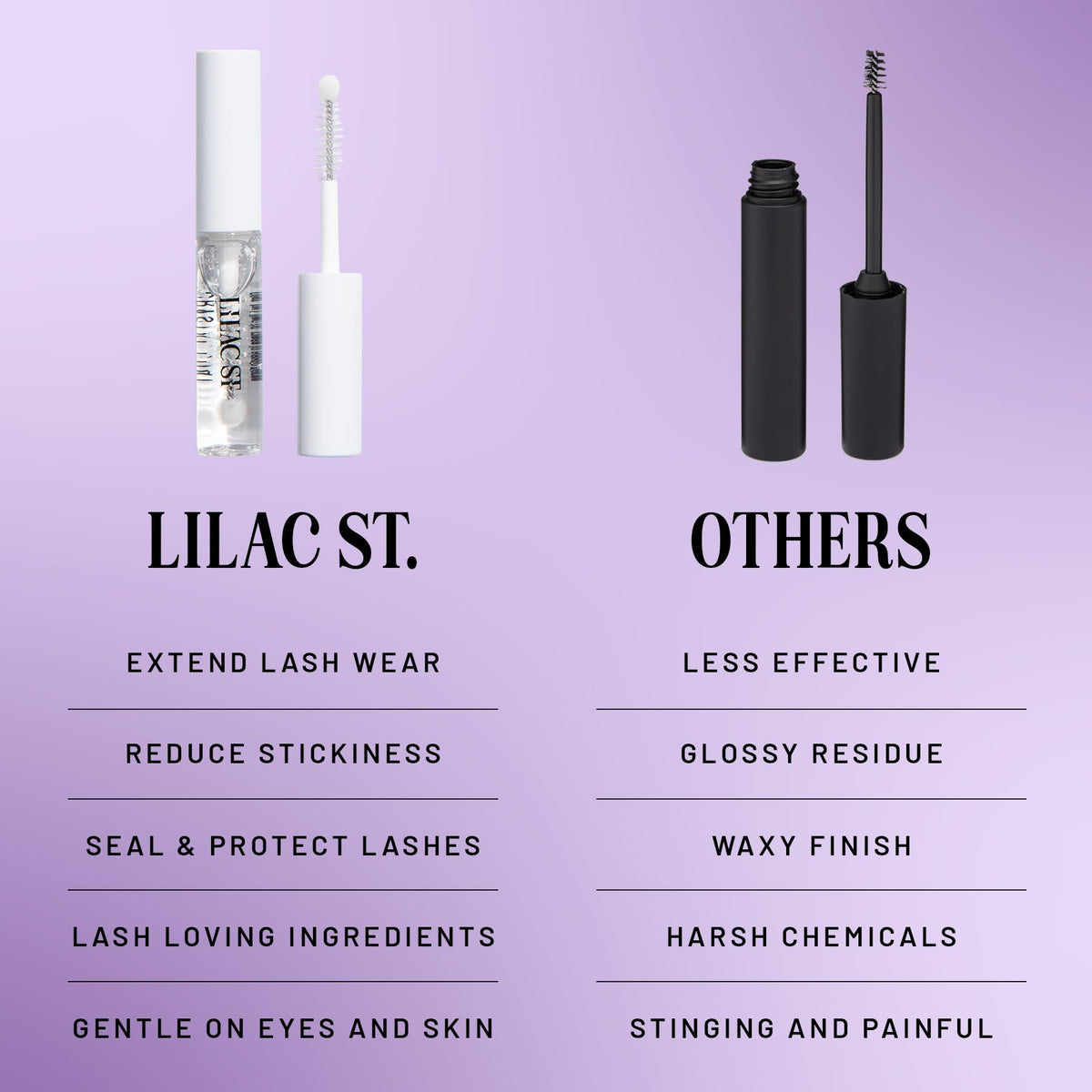 Lilac St. being applied to lash band demonstrating extended-wear benefit