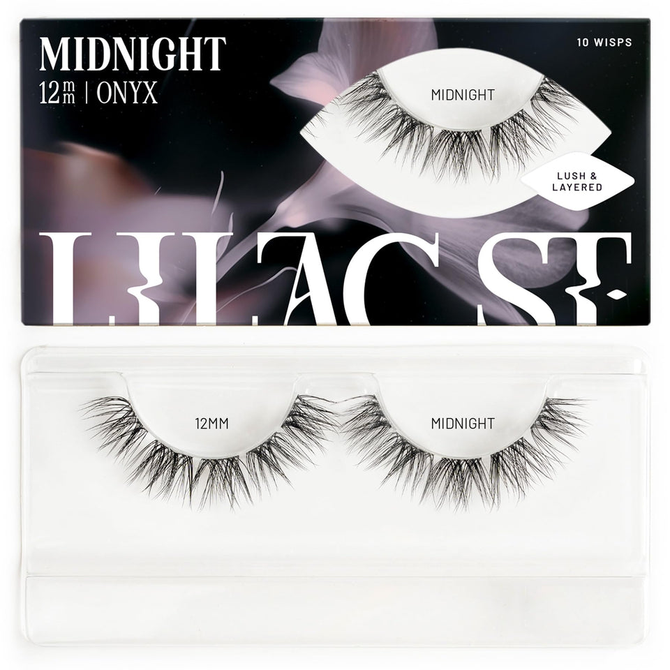 Lilac St front packaging showing Midnight clusters and benefits of lightweight wear