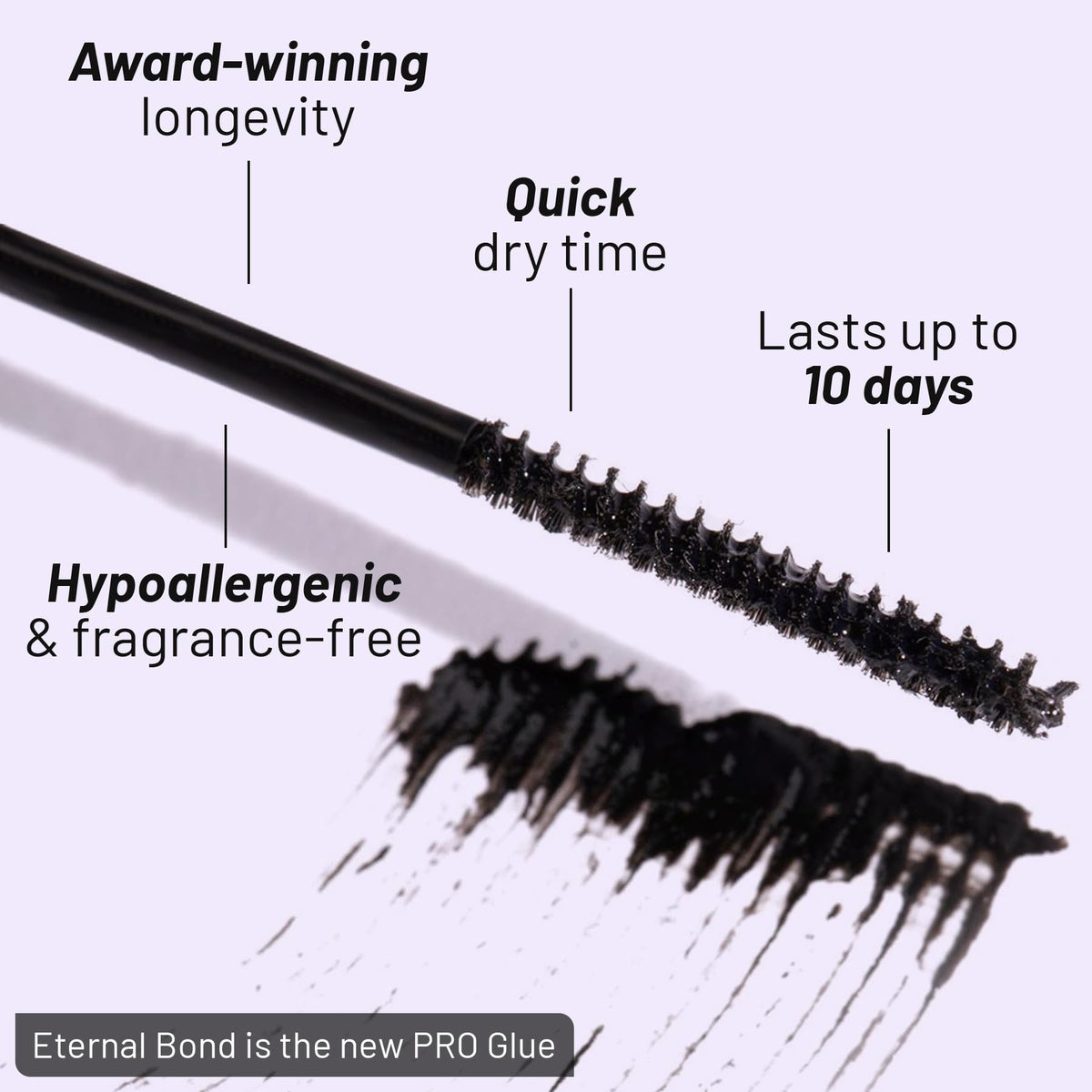 Lilac St on a vanity with lashes and tools showing professional-ready routine benefit