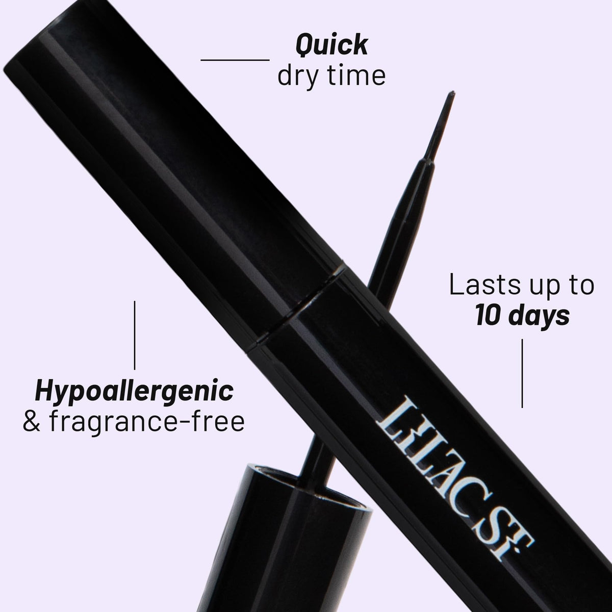 Lilac St glue on vanity with lashes showcasing everyday routine convenience