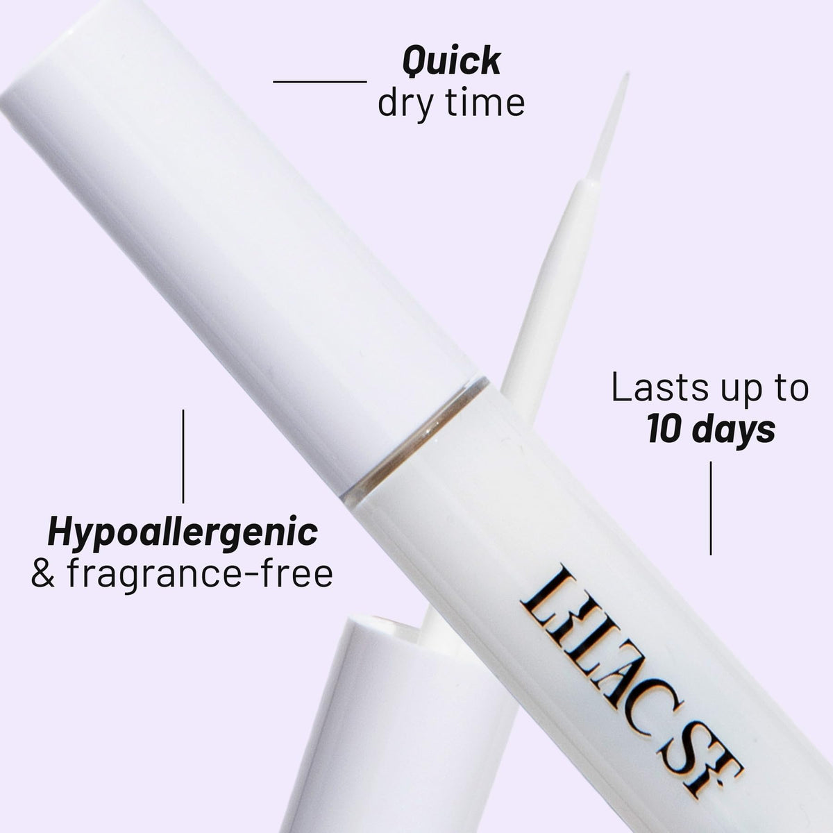 Lilac St glue paired with Ciao for Now remover illustrating safe, gentle removal