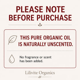 LILIVITE ORGANICS label close-up highlighting organic cold-pressed purity