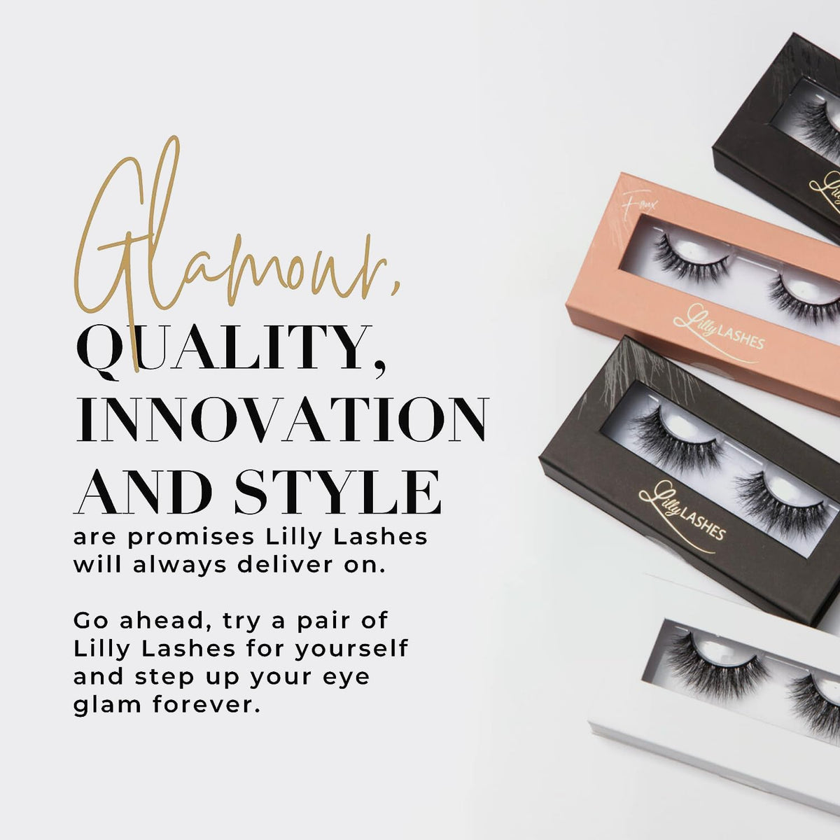 Lilly Lashes label close-up highlighting product name and safety info