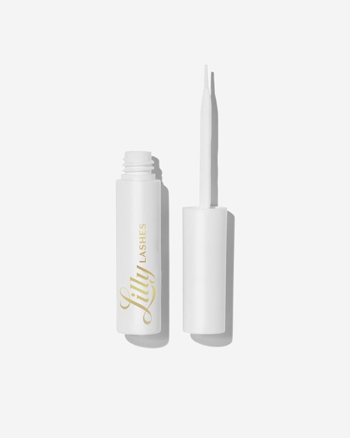 Lilly Lashes front packaging showing clear glue for invisible lash bands