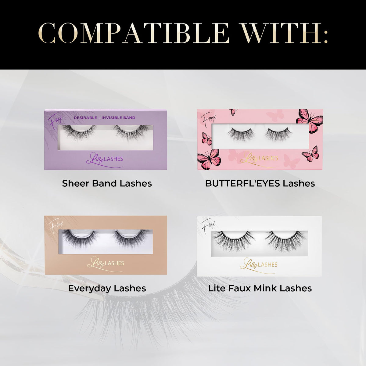 Lilly Lashes bottle beside ruler showing compact travel-friendly size