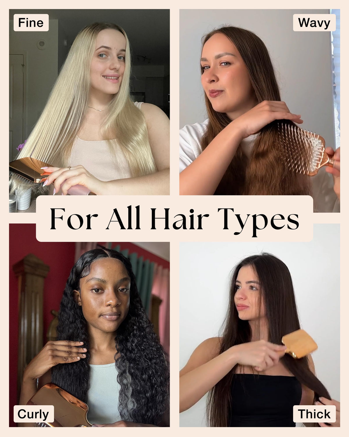 Lily England brush being used during blow-dry showing faster, smoother drying benefit