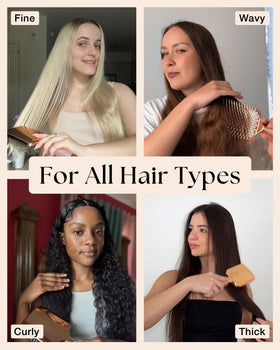 Lily England brush being used during blow-dry showing faster, smoother drying benefit