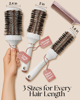 Lily England medium brush angle showing barrel and grip for versatile volume